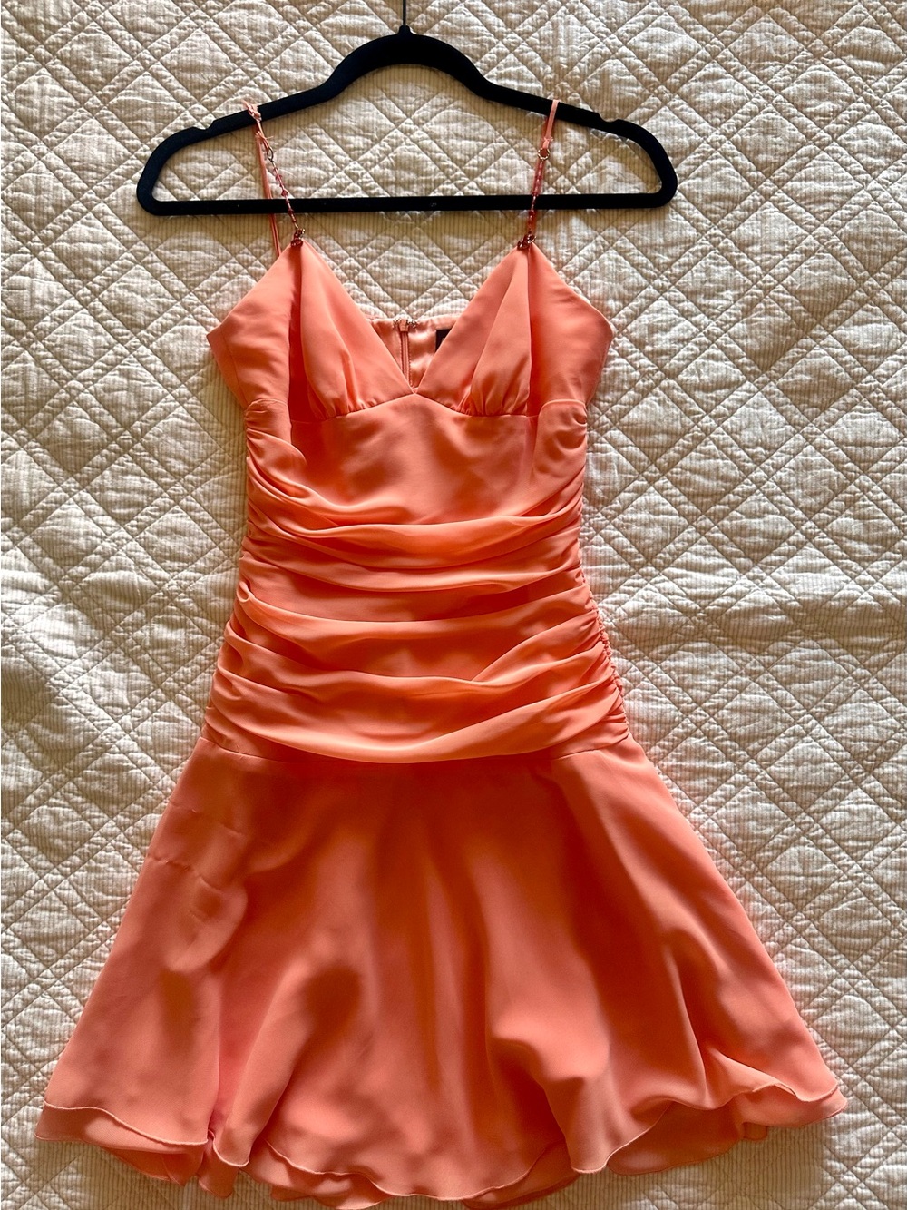 Allen B. By Allen Schwartz Coral Satin Mini Dress
